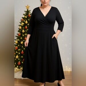 Elegant Black Wrap Dress